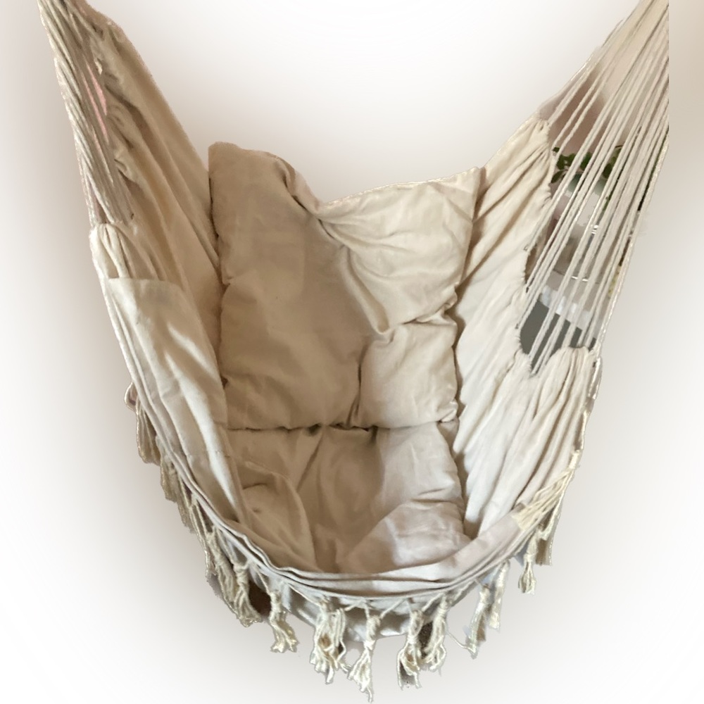 cream bohemian hanging chair